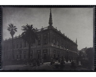 Archivo de Indias, 2006. Seville, Andalusia. Gelatinized paper emulsified with gum arabic and carbon black (bichromate gum).